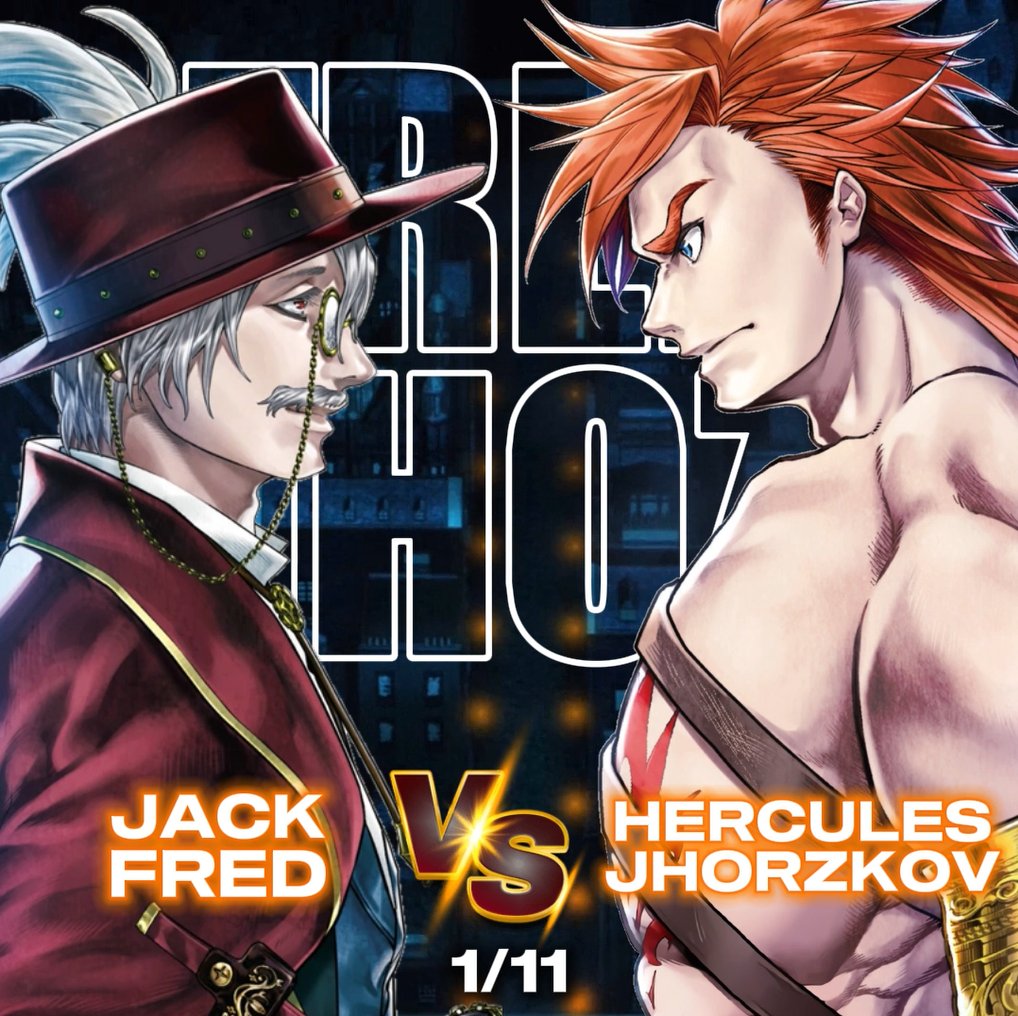 CAST DE JACK VS HÉRCULES 

Jack por <a href="/FredyKILL_YT/">Fredy • 𓆩⟬ REN ⟭𓆪</a> 
VS
Hércules por <a href="/jhoRzkov/">Jhorzkov 𒆜𝕽𝖆𝖕𝕷𝖎𝖓𝖊𒆜</a> 

La maldad contra la justicia ya tiene intérpretes, recuerden prepararse para Humanos vs Dioses el 1 de noviembre!