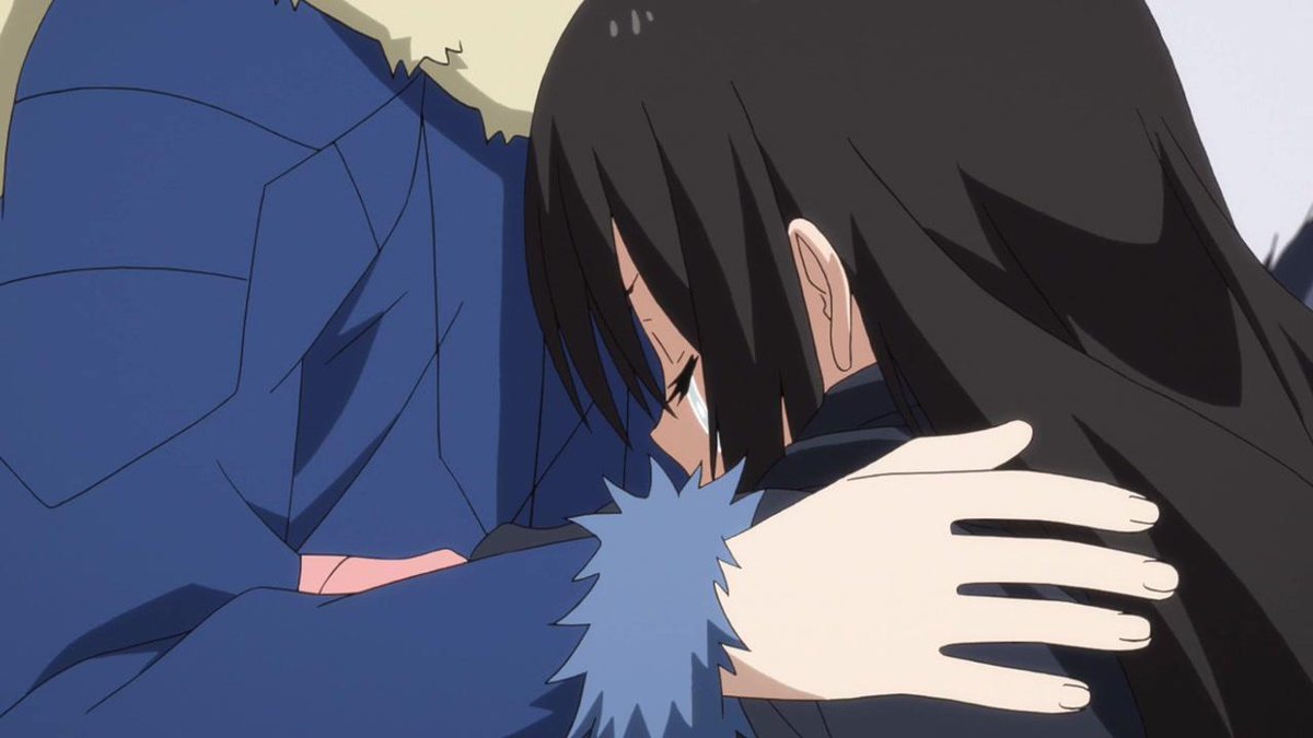 Looping_Hero's tweet image. He definitely wasn't able to sneak up on her. Her own magic sense was always active. 
She turned around and hugged him, "Of course Rimuru-sensei."
