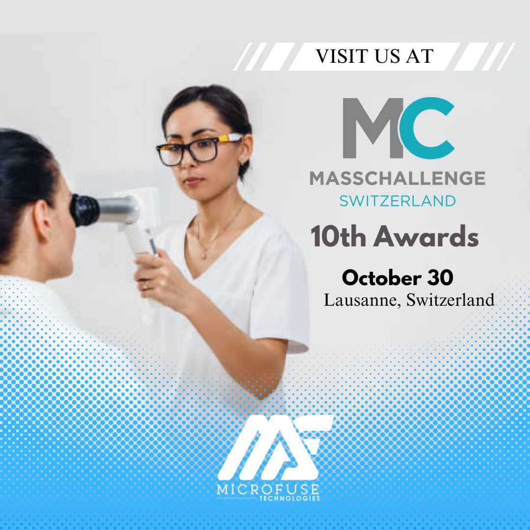 MicroFuseTech's tweet photo. Tomorrow Thursday 30th October, we'll be showcasing Cipher at the MassChallenge Switzerland 10th Awards in Lausanne, Switzerland.

Come and see what we've been up to. 💡 
Are you curious about how your doctor can predict illnesses you could have in 2/3/5 years by just taking a picture of your eye? Come and have a sneak peek behind the technology powering it.

Come visit our booth for a demo 😊 
Public exhibition starts at 17:30 CET

@theresidency @enter_delta