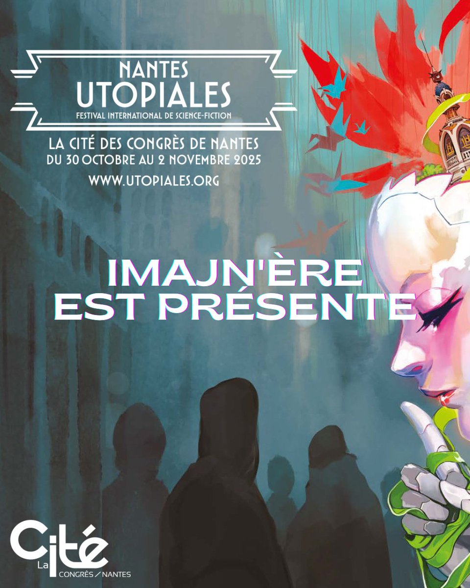 imaJnere's tweet photo. [UTOPIALES]

Nous serons présent·e·s à Nantes pour @LesUtopiales ! ✨

On s'y déplace pour réaliser des interviews destinées à être diffusées dans notre émission sur Radio G ! 🎙
On garde le secret des interviews prévues, mais cela promet d'être chouette ! 🤫

#imajnere https://t.co/BLOaLhKWcC