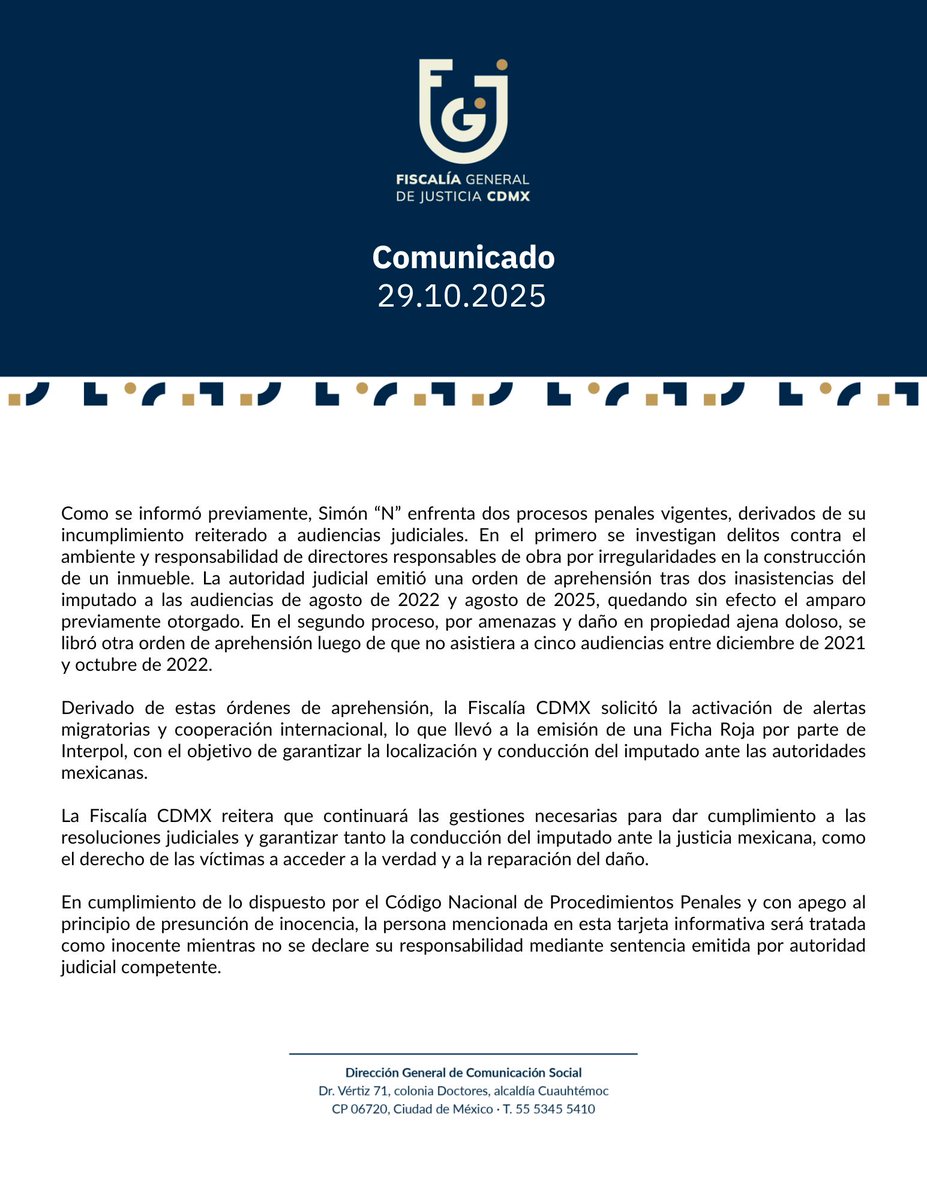 Fiscalía CDMX tweet media