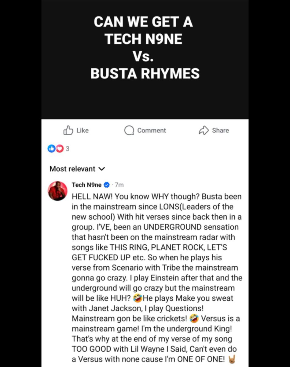 And this is the problem wit ya goofies thinking YOUR favorite tracks are gonna cut in Verzuz.