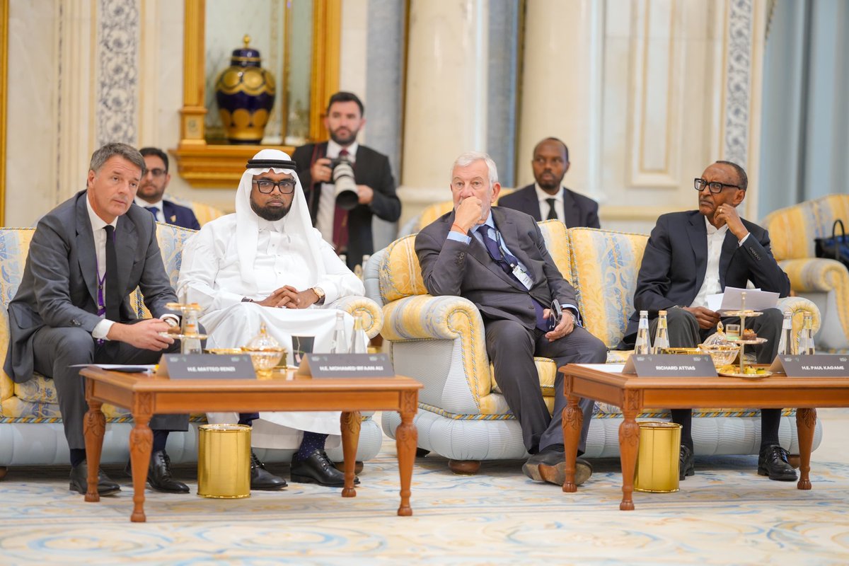 Had enriching discussions with President <a href="/PaulKagame/">Paul Kagame</a> of Rwanda, President <a href="/VjosaOsmaniPRKS/">Vjosa Osmani</a> of Kosovo, Qatar’s Minister of Finance Ali bin Ahmed Al Kuwari, former Italian Prime Minister <a href="/matteorenzi/">Matteo Renzi</a> , and Richard Attias of Morocco — Founder and CEO of the Future Investment