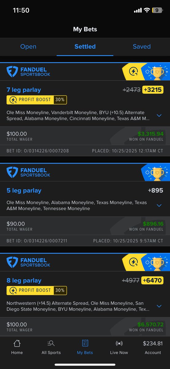 RedZoneUnits's tweet image. 8-leggers don’t hit they said…
Then I ran a 5, 7, and 8 leg — all cashed 💰

Over $10K in a weekend.