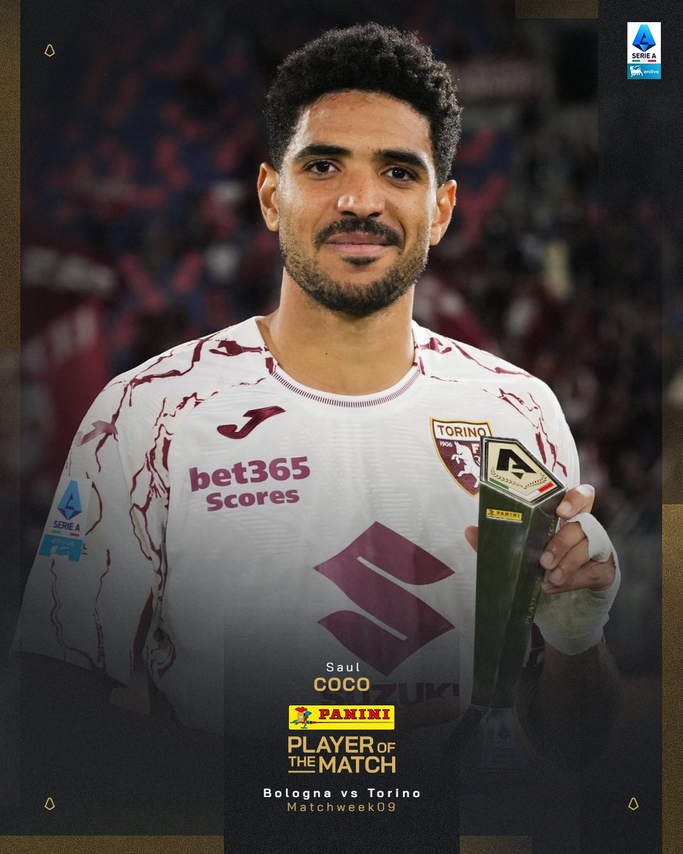 Saul Coco è il Panini Player Of The Match di #BolognaTorino!