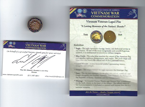 MaxEAnderson's tweet image. In 1967 - 69, when I was drafted and served in the US Army, the Vietnam war raged and it was very unpopular in America. I went to Germany and served on a tank.
So, this organization got together just to thank ALL service people from that era. I contacted them and received my pin.