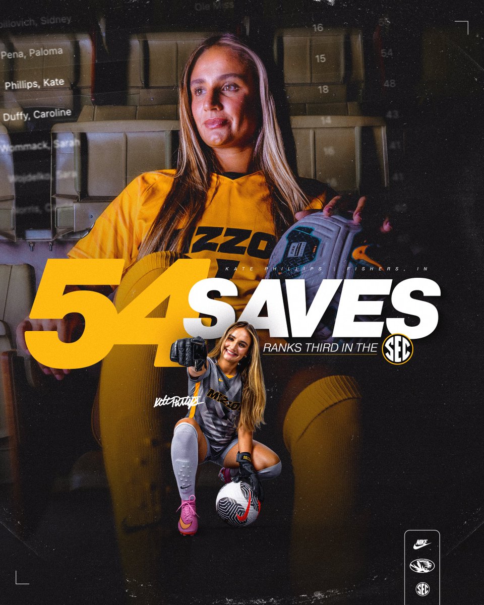 MizzouSoccer's tweet image. Brick Wall ⚠️

@Kate_Phillips04 finishes the season 3rd in the @SEC with 54 saves 😤

#MIZ 🐯 | #RHRN
