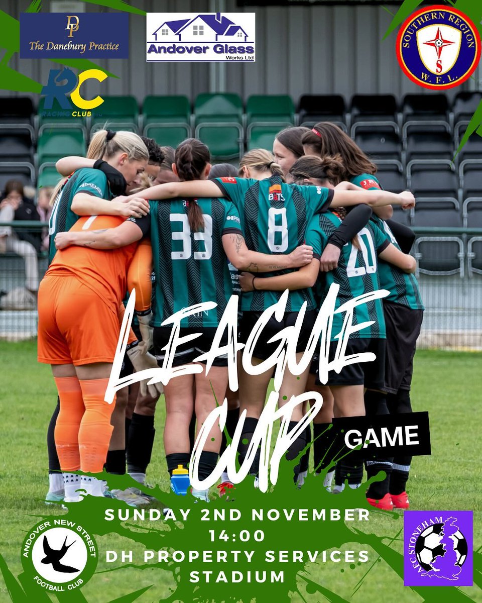 NewStreetLadies's tweet photo. 💚🖤 MATCHDAY MADNESS 💚🖤  
This Sunday we're HOME SWEET HOME at DH Property Services Stadium for a MASSIVE League Cup BRAWL! 🏆🔥  
Facing AFC Stoneham – gonna be an EPIC showdown! 😤 After killer recent wins, our fierce girls are PUMPED to DOMINATE on home soil! ⚽️💥💪  
🏟️ DH Property Services Stadium (🏠)  
⏰ Kick-off: 14:00 sharp! ⏰🚨  
💚 Entry: £3 / FREE for kids under 16! 🤑👶  
COME ON DOWN, SCREAM YOUR LUNGS OUT, and let's ROAR for the Street! 💚🖤📣🤩  
#upthestreet #hergametoo @AndoverNSfc @SthRgnWFL @BasePyramid @StonehamAFC @Summer_Bean97 🚀🎉