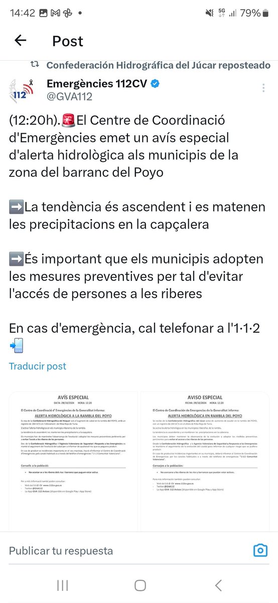Después de pasar el día (todo el año) escuchando estupideces y mentiras por parte de "autoridades" de un lado y otro, comparto este Twit de las 12:20h del 29/10/24...y ahora que vengan los alcaldes/alcaldesas de la zona, delegada del Gobierno central, Mazón y Sánchez a explicarlo