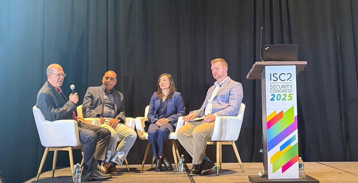 isc2nj's tweet photo. Our #ISC2ChapterNJ leadership is live at #SecurityCongress2025 connecting, collaborating!
Our leaders take the stage for a panel discussion, sharing insights that show the strength of our community. 
#BoldlyForward #AccelerateAction #ISC2 https://t.co/pOJ2x5Oye9