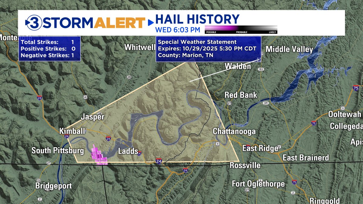 6:03pm Eastern.  SPECIAL WEATHER STATEMENT until 5:30 central for parts of Marion and Hamilton Counties.  Storm producing small hail and gusts to 30 mph is moving east at 25 mph.  <a href="/DavidKarnes3/">David Karnes</a>