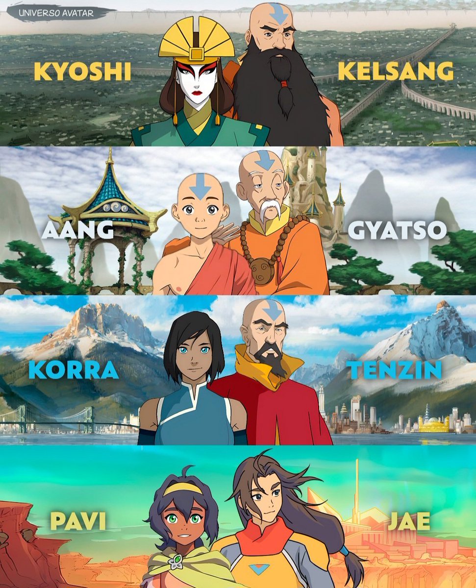 miyunihh's tweet photo. The Avatar and their mentors! https://t.co/HZL8ev1wlD