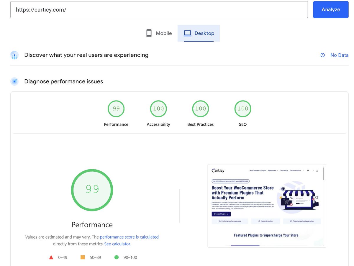 99/100 PageSpeed score.  

- WordPress site. 
- FSE theme. 
- 37+ custom blocks. 
- No CDN.  

"bUt wOrDpReSs iS sLoW" 🤡

#WordPress #WooCommerce