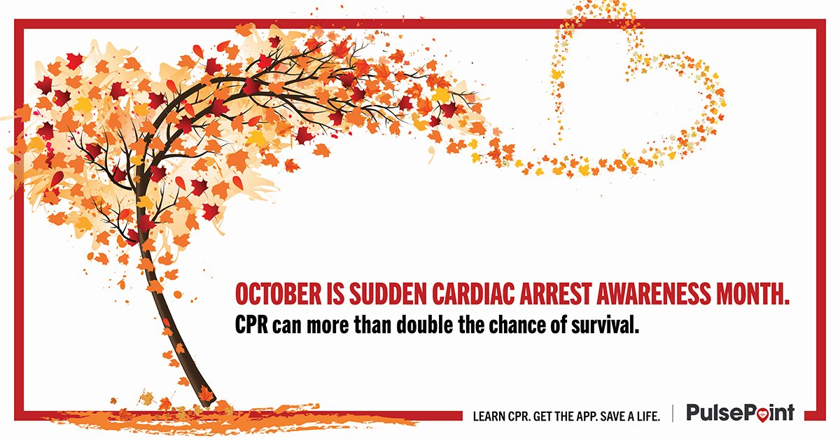 October is Sudden Cardiac Awareness Month. Chances of surviving an out-of-hospital cardiac arrest are less than 10%. But with bystander intervention, there’s hope. Because AEDs are required to be registered in NH, NH 911 can direct callers to nearby AEDs in an emergency.