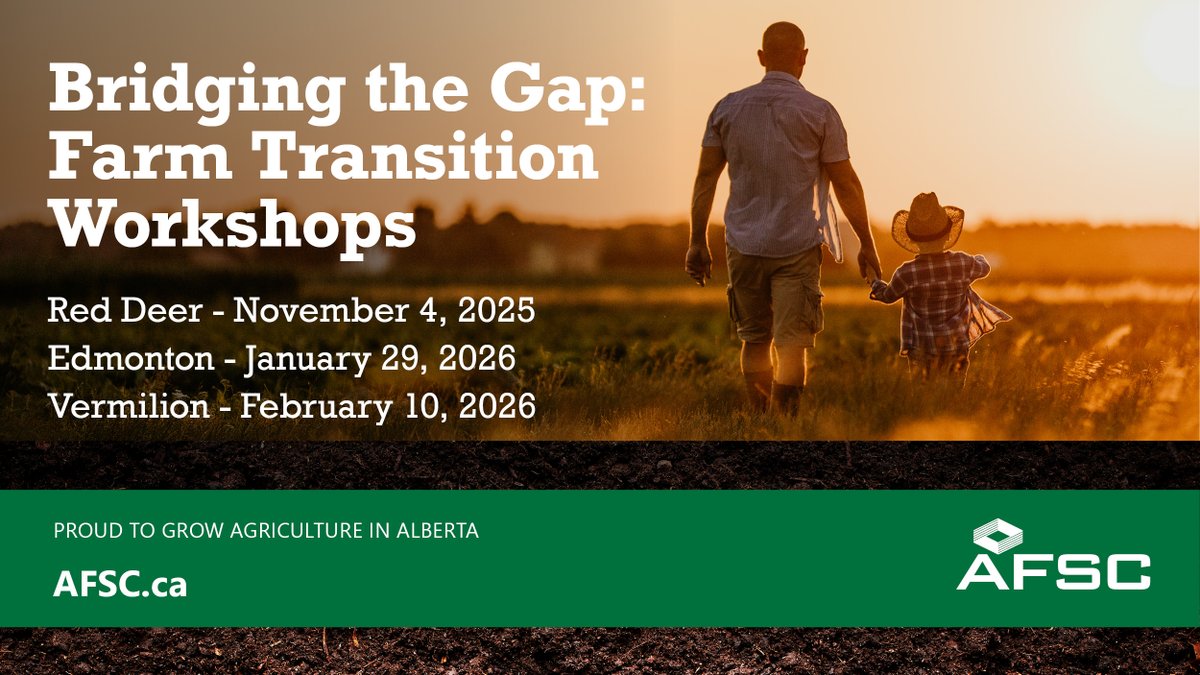 AFSC_AB's tweet image. When’s the right time to talk #farmtransition? 5 years out? 10? Or… now?

Starting the conversation is often the hardest part. Bridging the Gap Farm Transition Workshops help families turn tough talks into action. Join us at an upcoming session: bit.ly/4oaujTe

#ABag