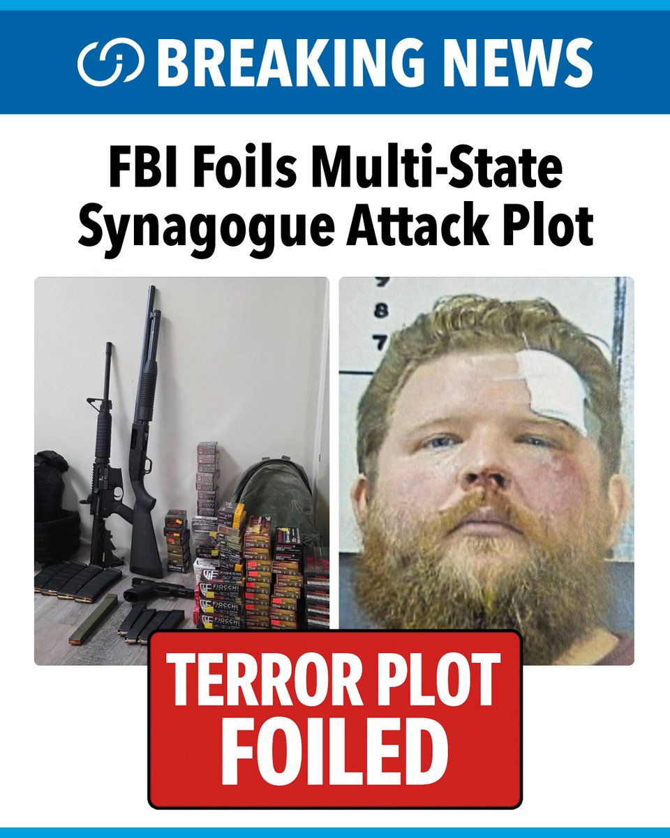 Weapons, body armor, and a suitcase of ammo — all seized before tragedy could unfold. The suspect reportedly planned attacks on multiple synagogues and public figures. Thank you to the FBI and Alabama law enforcement for stopping evil before it struck. 💙
