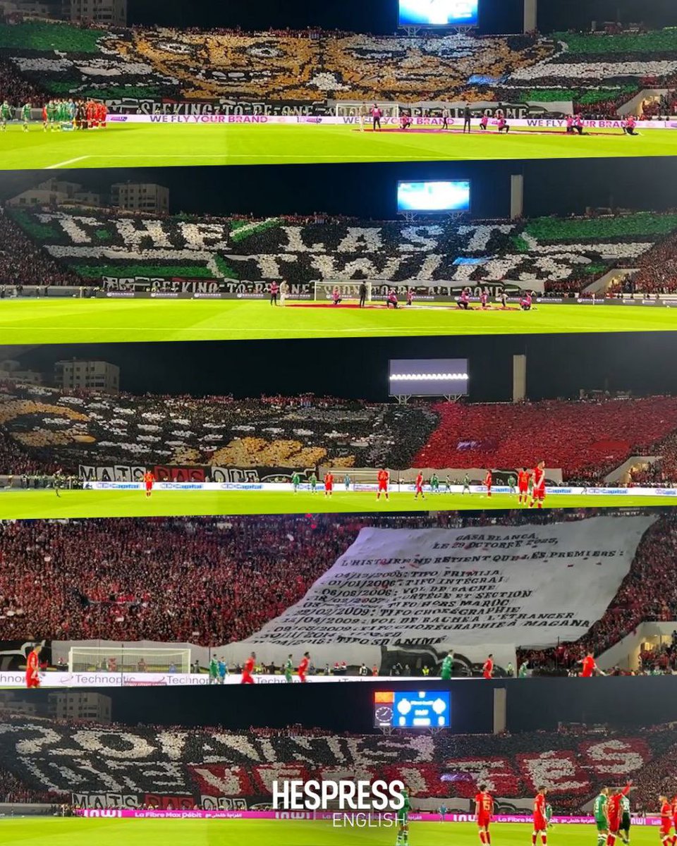 В Марокко сегодня состоялось очередное дерби Касабланки между Видадом и Раджой. Считайте сами, сколько было перфомансов на ОДНОЙ игре!

Ну а максимально подробную статью про это дерби читайте в блоге «100% фанатский стиль!»:
m.sports.ru/football/blogs…