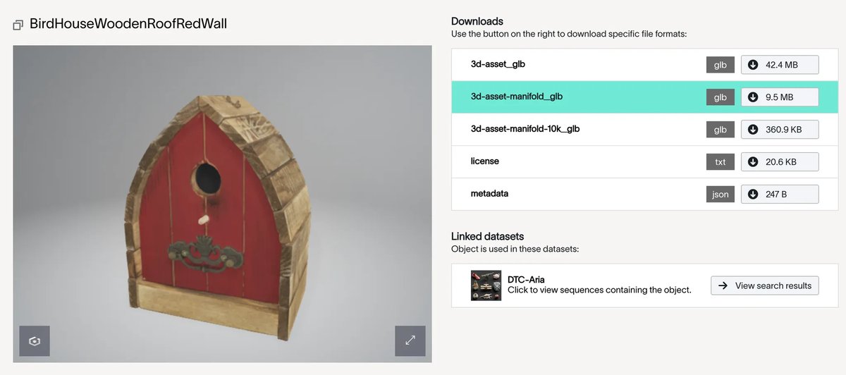 flycooler_zd's tweet image. By request from robotics &amp;amp; sim labs: our DTC dataset now ships WATERTIGHT meshes 💧🚀
Two options:
• Full-res 🧱
• Simplified (~10k) ⚡
Built for robust physics 🛠️ + precise CoM/MoI/volume 📐
Grab them 👉 dtc.projectaria.com
#3DdigitalTwins #3DVision #PhysicsSimulation…