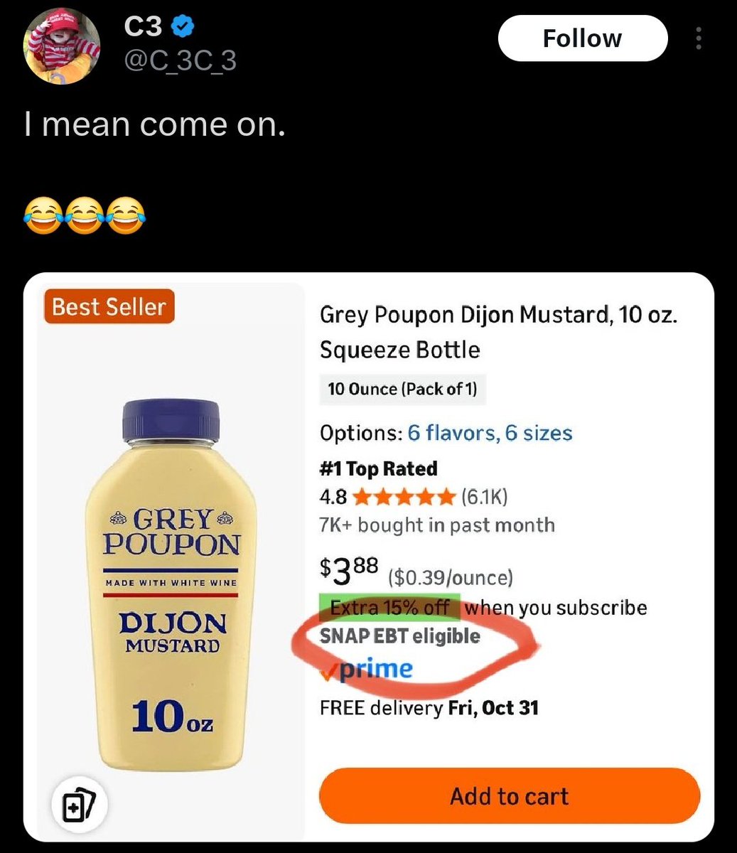 "How dare poors have access to fancy mustard"