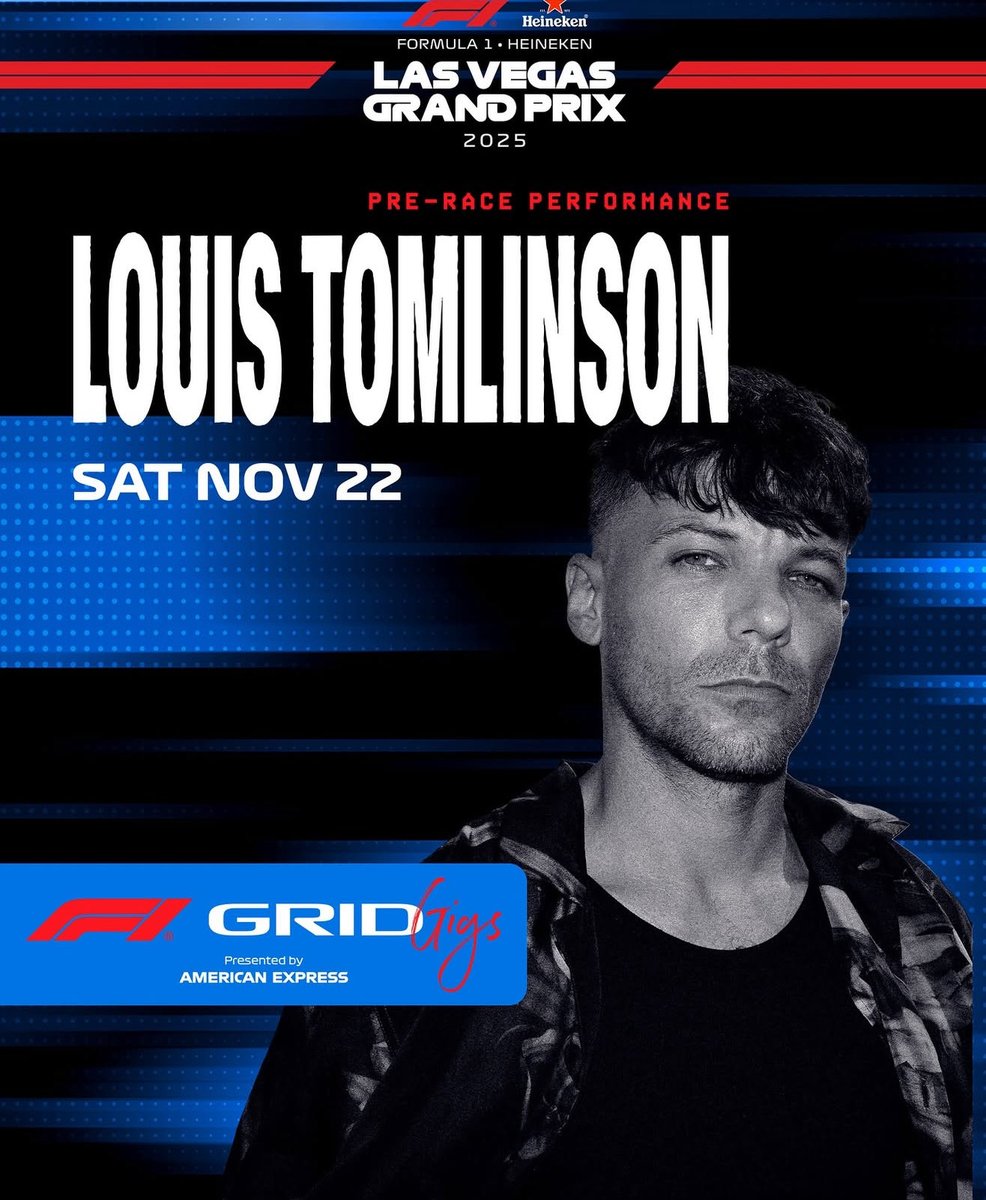 Louis Tomlinson is set to perform at American Express’ F1 Grid Gigs in Las Vegas!