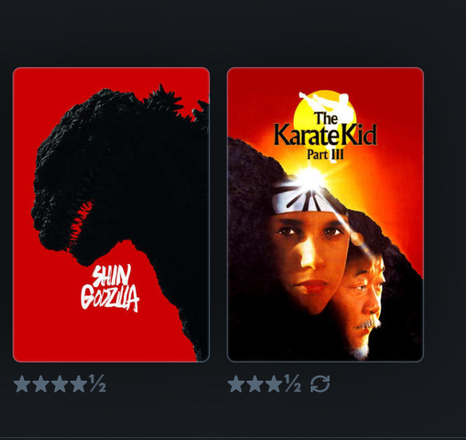 ChrsMgnm's tweet photo. A couple of posters on my @letterboxd Recently Watched lined up to create a crossover I wish existed https://t.co/pUDtVUZuFD