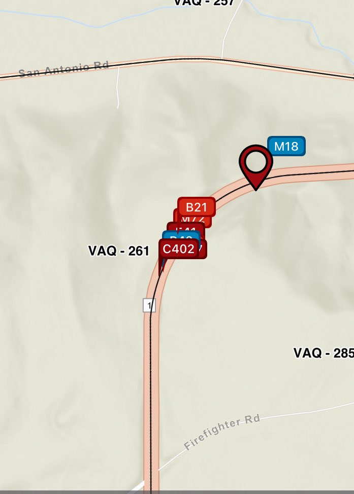 PIOSBCFireInfo's tweet image. Vehicle collision: HWY 1 NB/North of Firefighter Road, Vandenberg. Two vehicle collision, Truck with a trailer and sedan. 2 patients in truck, one patient in sedan.
Truck with trailer engulfed in flames by the collision. Resources were able to knock down the fire. 

HWY 1 both…