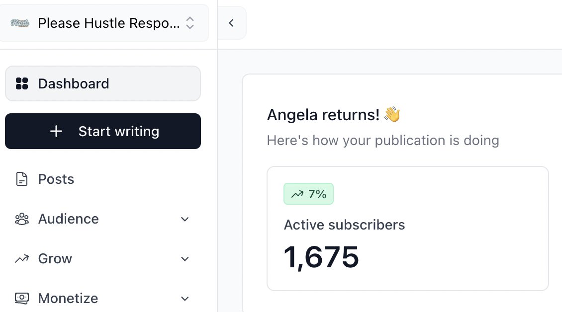 25. subscribers. way.

Help us reach 1700 subscribers by Friday?

Subscribe or share Please Hustle Responsible here: pleasehustleresponsibly.com

Published on <a href="/beehiiv/">beehiiv 🐝</a>