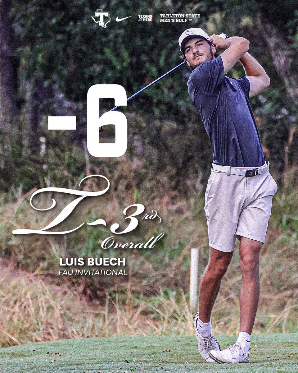 TarletonMGolf's tweet image. A trio of Texans came up with their first top 10 finishes of the season at the FAU Invitational! 💪