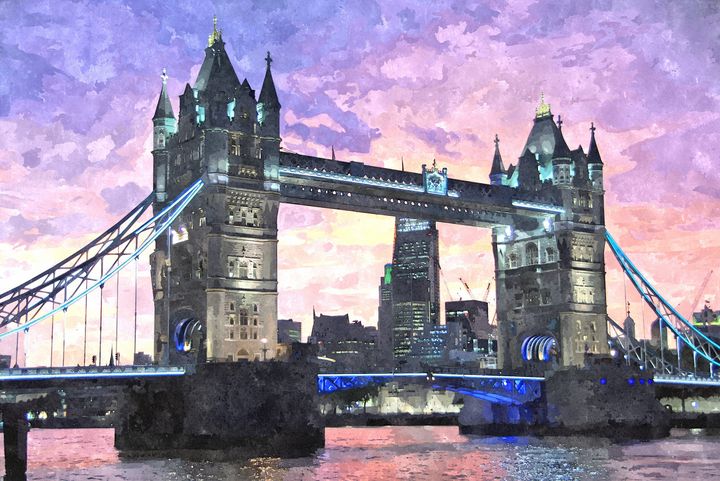 FuzzyFinker's tweet image. Art of the Day! &quot;Tower Bridge, London.&quot;. Buy at: ArtPal.com/trevorharvey?i…