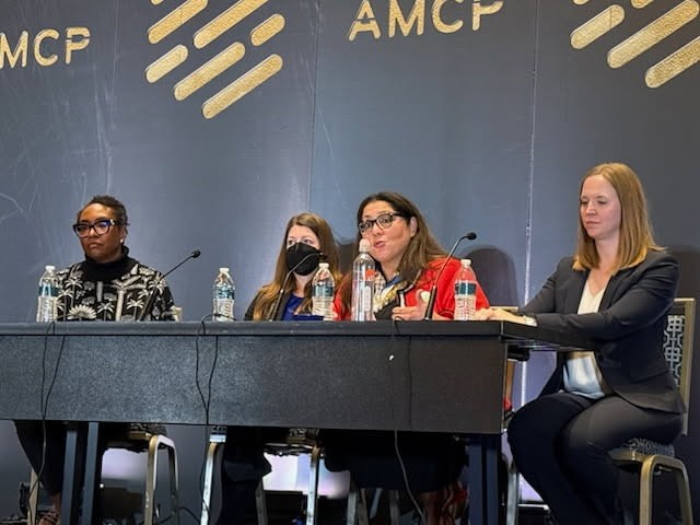 TXpharmAssn's tweet image. TPA CEO RoxAnn Dominguez spoke today at the @amcporg Nexus conference in a panel discussion entitled, &quot;Navigating Vaccine Policy and Practice,&quot;  which examined how policy developments, payer strategies &amp;amp; employer benefit designs influence vaccine access and coverage. #AMCPNexus