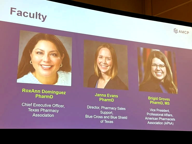 TXpharmAssn's tweet image. TPA CEO RoxAnn Dominguez spoke today at the @amcporg Nexus conference in a panel discussion entitled, &quot;Navigating Vaccine Policy and Practice,&quot;  which examined how policy developments, payer strategies &amp;amp; employer benefit designs influence vaccine access and coverage. #AMCPNexus