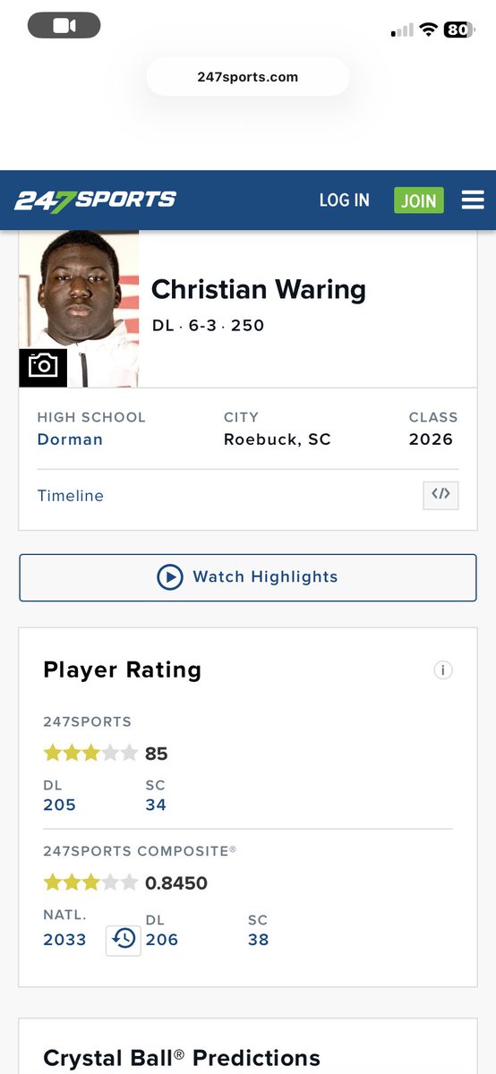 Blessed to Be Ranked a 3⭐️on <a href="/247Sports/">247Sports</a> 

<a href="/coachmorrisDHS/">Jake Morris</a> <a href="/coachjeffclark/">Coach Jeff Clark</a>
<a href="/Hawkinsjs/">Jo-Jo Hawkins</a> <a href="/dormanstrength/">Dr. Eric Cash</a>
<a href="/BrianDohn247/">BrianDohn247</a> <a href="/TomLoy247/">Tom Loy</a>
<a href="/AnnaH247/">Anna Adams</a> <a href="/TheUCReport/">Billy Tucker</a> <a href="/DemetricDWarren/">Demetric D. Warren</a> <a href="/247recruiting/">247Sports Recruiting</a>