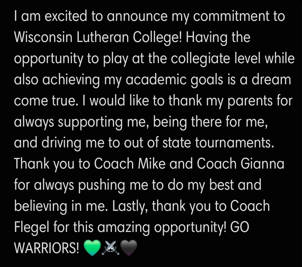 Next 4! 🔜
GO WARRIORS! 💚⚔️🖤
<a href="/chicago_mt/">Sparks Gold 18u Treccani</a> <a href="/WLCSoftball/">WLC Softball</a> <a href="/coachflegel/">James Flegel</a> <a href="/minookasoftball/">Mark Brown</a>