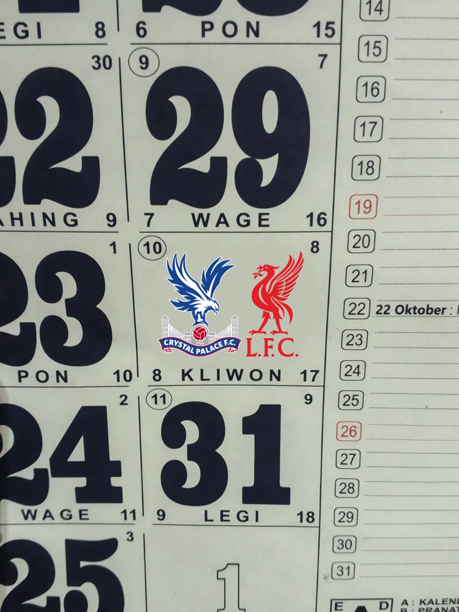 ridwan_tricks's tweet photo. Aduh lihat tanggalan kok gini ya?
#LiverpoolFC #ipul #liverpool https://t.co/0bYTsI2HnI