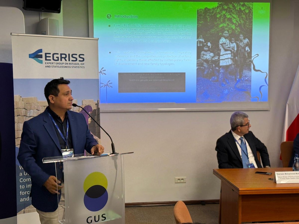 UnidadVictimas's tweet photo. La @UnidadVictimas participa en el #EGRISS2025AMM, encuentro del Expert Group on Refugee, IDP and Stateless Statistics de la ONU, que se realiza en Varsovia, Polonia del 28 al 30 de octubre. https://t.co/PeF2QmgBqy