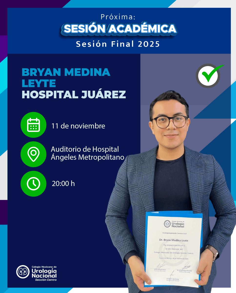 cmucentro's tweet image. Sesión académica
NOVIEMBRE 2025

👉cmucentro.org

#CMUCentro #UrologosCentro #ColegiodeUrologia #urology #SesionesUrologia