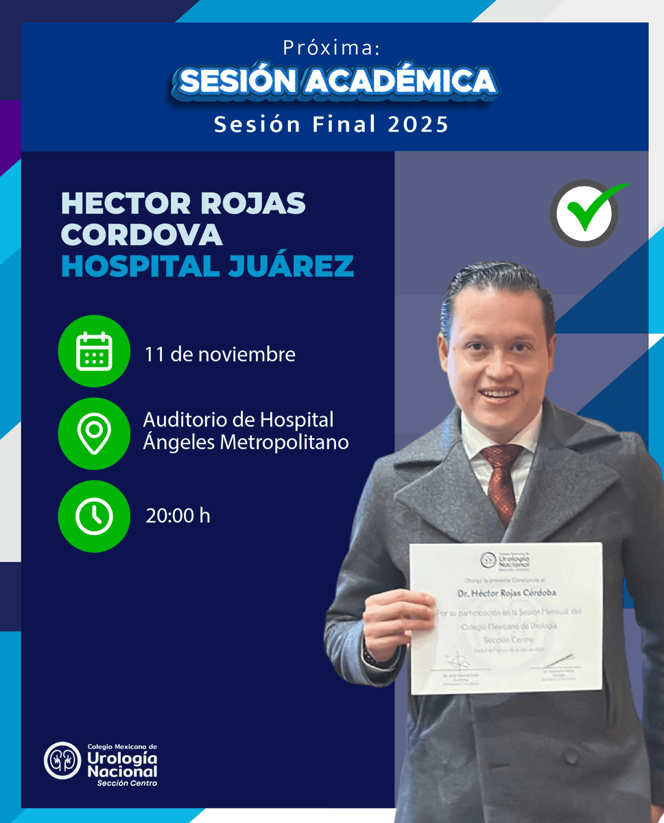 cmucentro's tweet image. Sesión académica
NOVIEMBRE 2025

👉cmucentro.org

#CMUCentro #UrologosCentro #ColegiodeUrologia #urology #SesionesUrologia