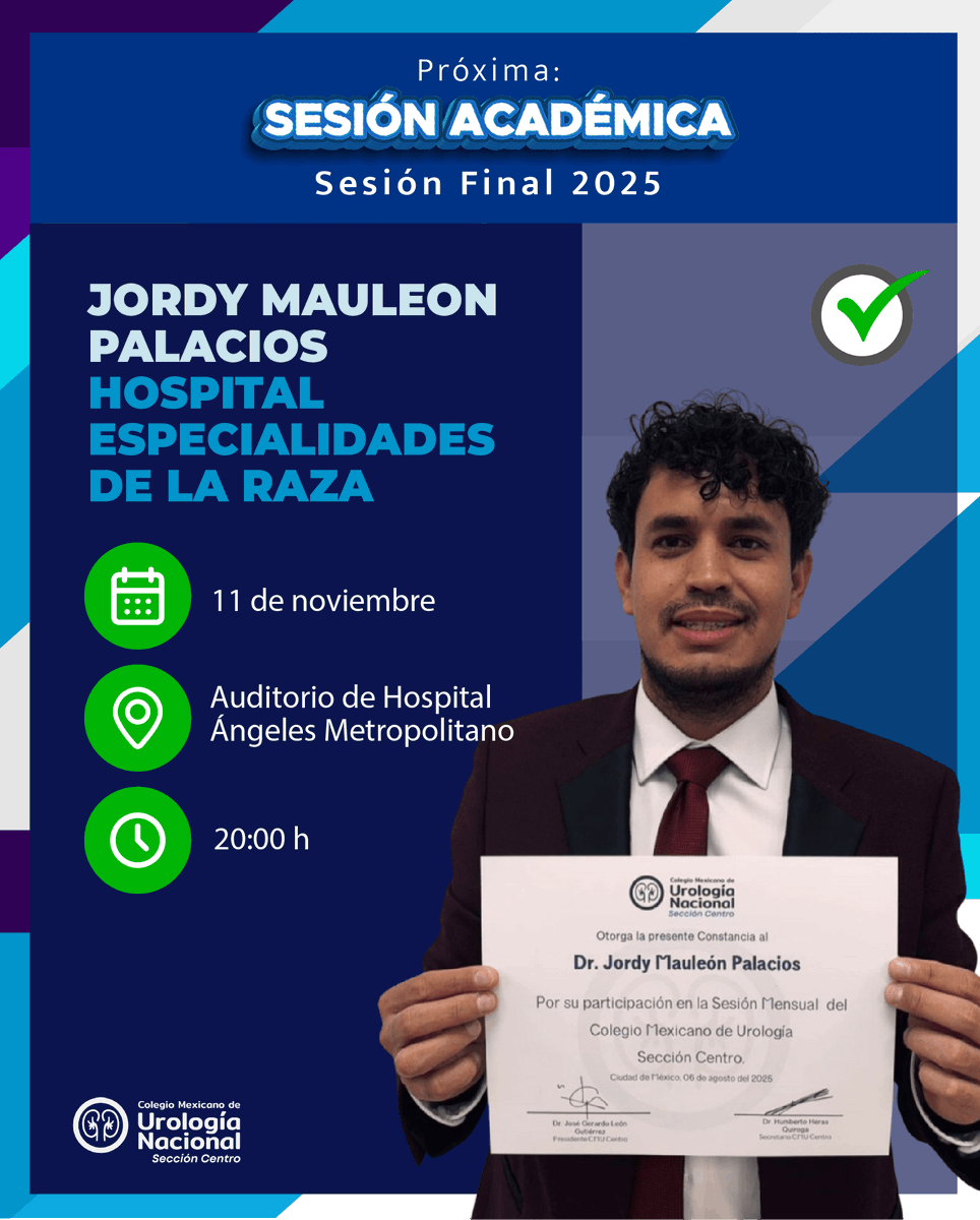 cmucentro's tweet image. Sesión académica
NOVIEMBRE 2025

👉cmucentro.org

#CMUCentro #UrologosCentro #ColegiodeUrologia #urology #SesionesUrologia