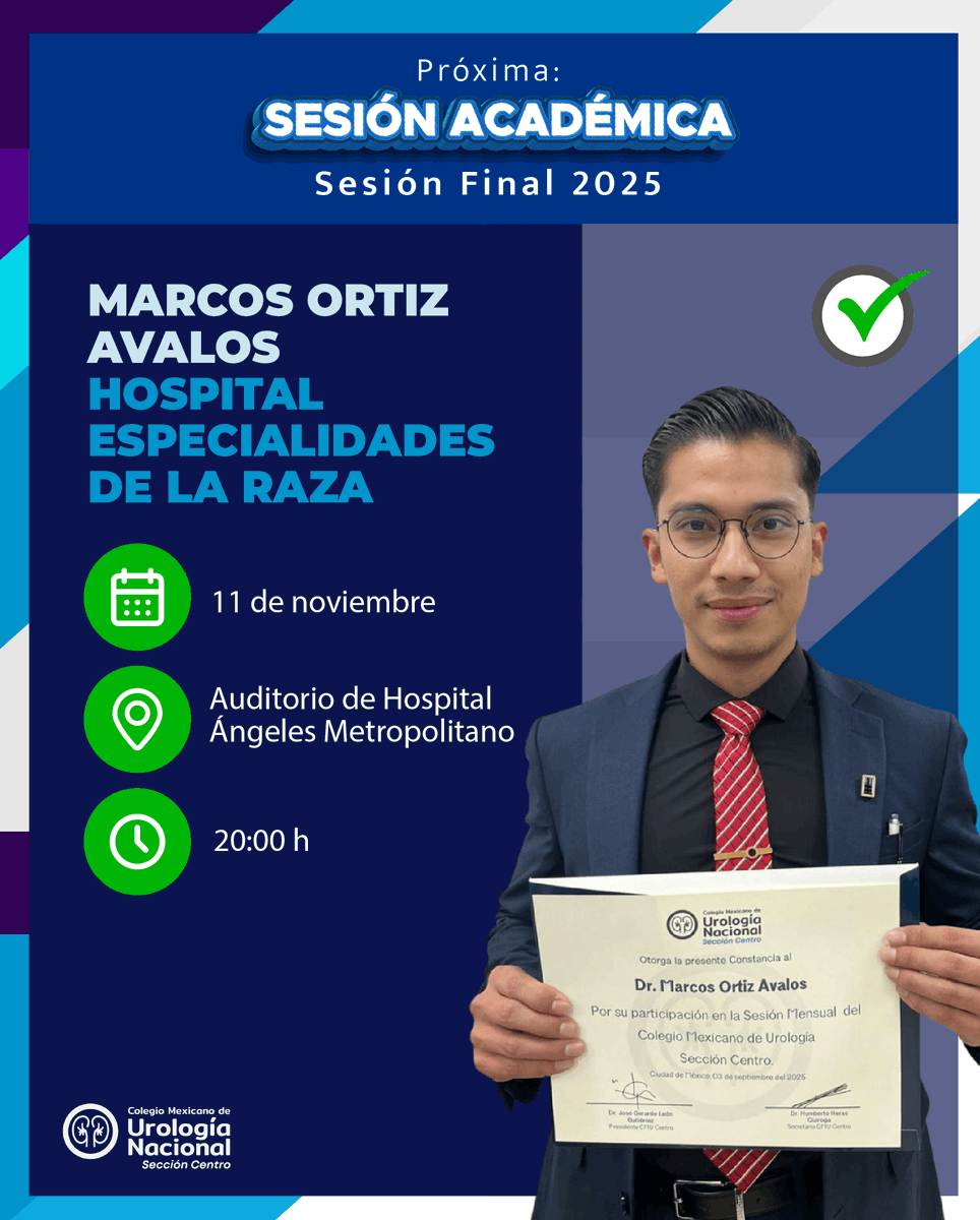 cmucentro's tweet image. Sesión académica
NOVIEMBRE 2025

👉cmucentro.org

#CMUCentro #UrologosCentro #ColegiodeUrologia #urology #SesionesUrologia