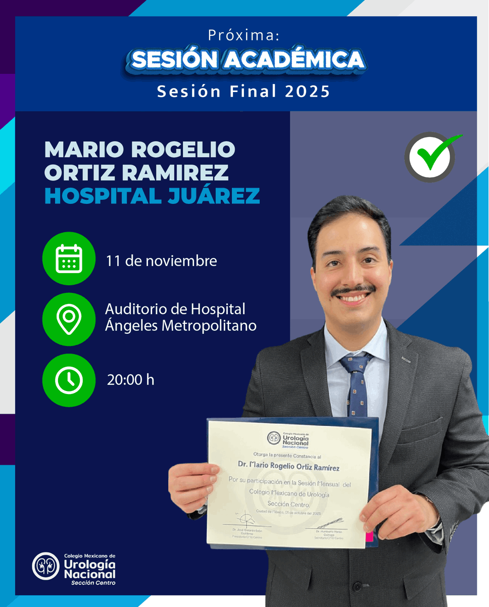 cmucentro's tweet image. Sesión académica
NOVIEMBRE 2025

👉cmucentro.org

#CMUCentro #UrologosCentro #ColegiodeUrologia #urology #SesionesUrologia