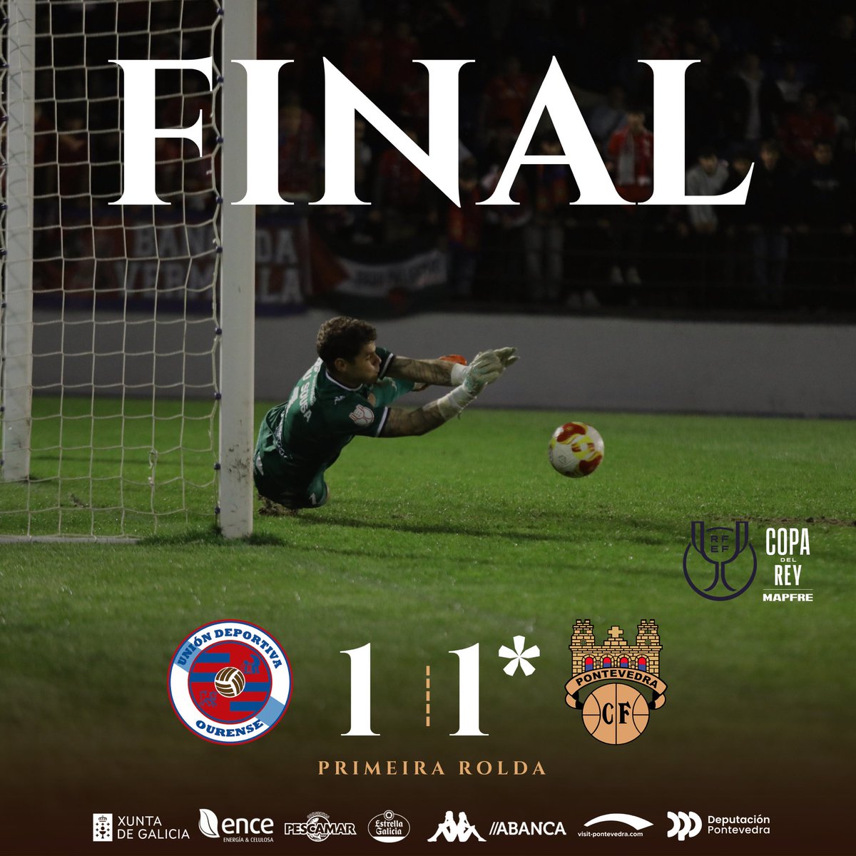 🔚 FINAL EN O COUTO 🏟️♥️

UD Ourense 1-1 Pontevedra CF*

 Encontro patrocinado por Exalta e Acuña 

#CopaDelReyMAPFRE 
#LaCopaMola