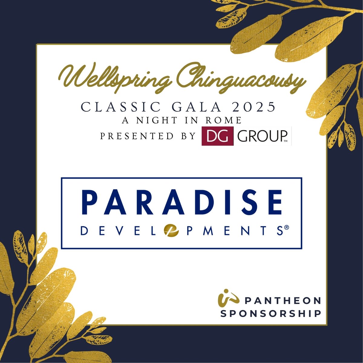 A huge thank you to Paradise Developments for your Apollo Sponsorship at the #WellspringClassicGala2025, presented by DG Group! 💛 Your support helps #WellspringChinguacousy bring hope and healing to those living with cancer. Join us: wellspringchinguacousyevents.com
