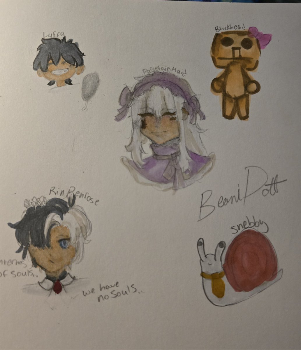 Doodle page of my hyperfixations #porcelainmade #inkpaintrose