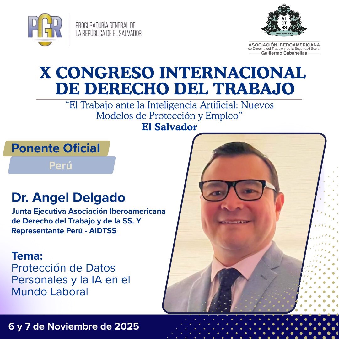 🔷 Conoce a los Ponentes Oficiales de nuestro X Congreso Internacional de Derecho del Trabajo: “El Trabajo ante la Inteligencia Artificial: Nuevos Modelos de Protección y Empleo”

✅ Inscripción: forms.gle/degMyCdkbCzqyP…

#AIDTSS #CongresoInternacional #derechodeltrabajo