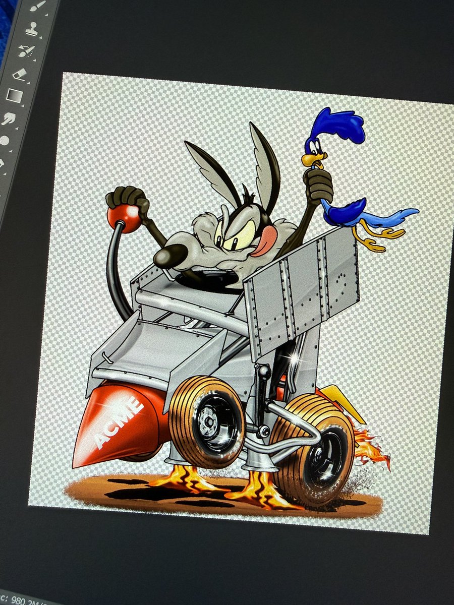 BDurward's tweet photo. Wile E. Coyote Sprintcar Doodle 🖍️ https://t.co/IAiSTzYkMc