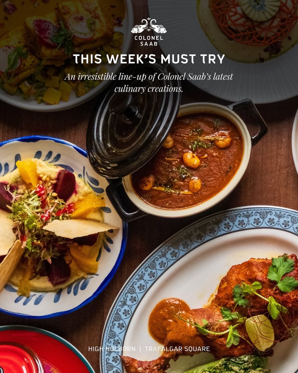Colonelsaabuk's tweet image. New additions to the menu celebrates the flavours of India in every bite. Dishes and desserts that reimagine tradition with finesse. ✨ Have you tried them yet?
-
.
.
.
For reservations:
colonelsaab.co.uk
-
📍
Trafalgar Square,
40-42 Williams IV Street,
London, United…