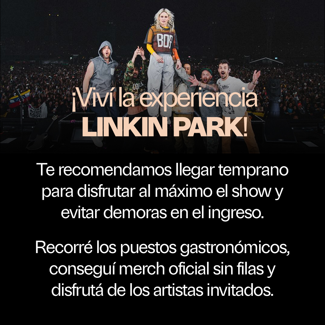 linkinpark's tweet photo. Argentina - here is everything you need to know about our show at Parque de la Ciudad on October 31st.
🎫 Last tickets available through https://t.co/qkJUk4yDlY.

Argentina - todo lo que tenés que saber sobre nuestro concierto en Parque de la Ciudad.
🎫 Últimos tickets a través de https://t.co/qkJUk4yDlY.