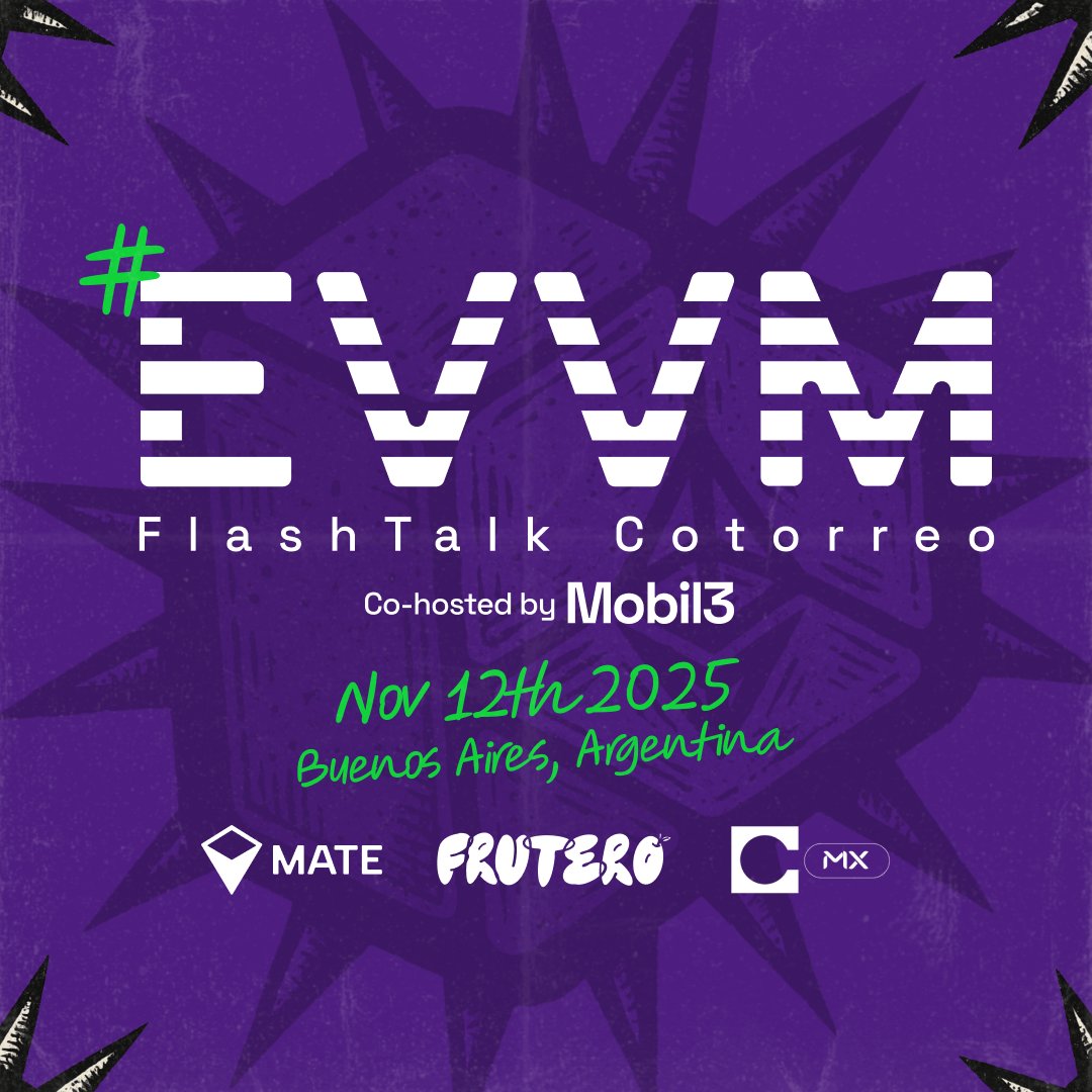 Nueva Imagen, mismo sabor!
Nos vemos en Buenos Aires en el marco de <a href="/EFDevcon/">Devconnect ARG - the first Ethereum World’s Fair</a> 
12 de Noviembre!
<a href="/RollAMate/">EVVM</a> Dios del Cotorreo!
luma.com/iz8fs660