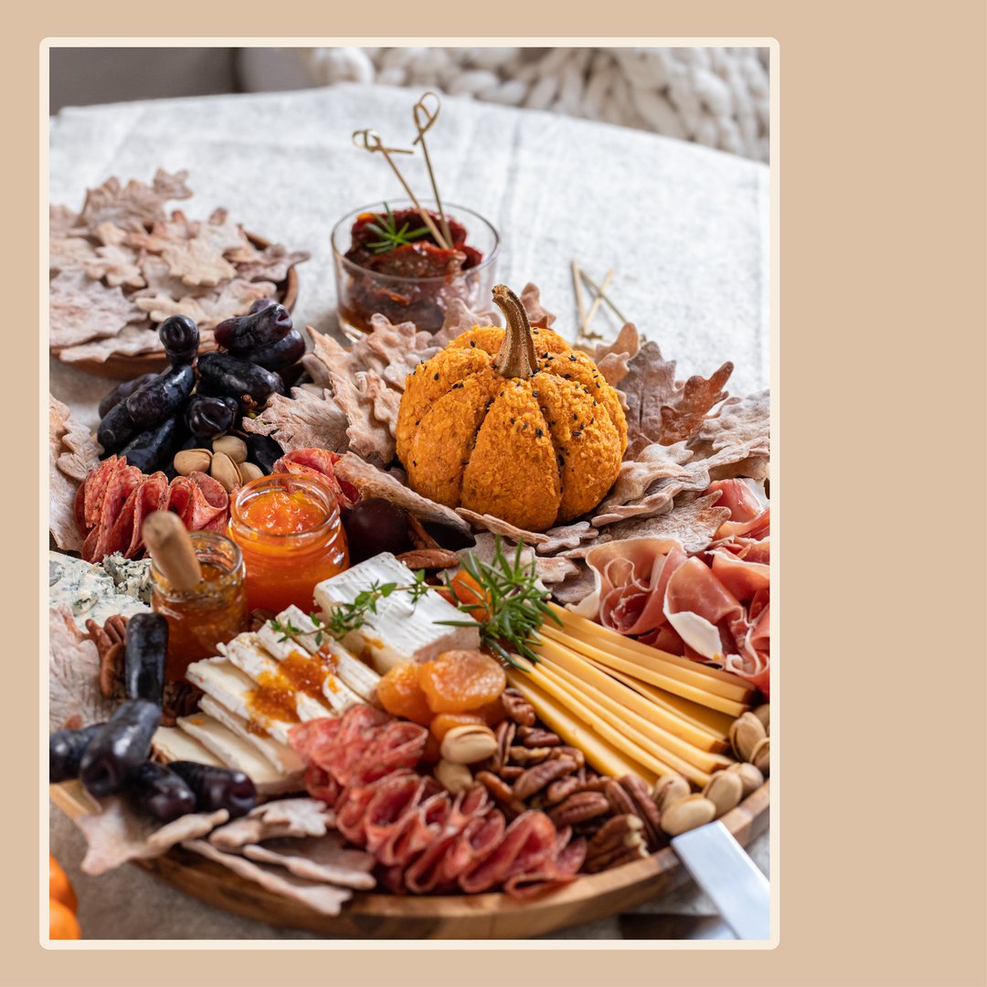 RHicksTheAgent's tweet photo. Want to impress your friends at your next dinner party? Make a fall-inspired charcuterie board with a pumpkin-shaped cheese ball! https://t.co/YpN5imP0nq