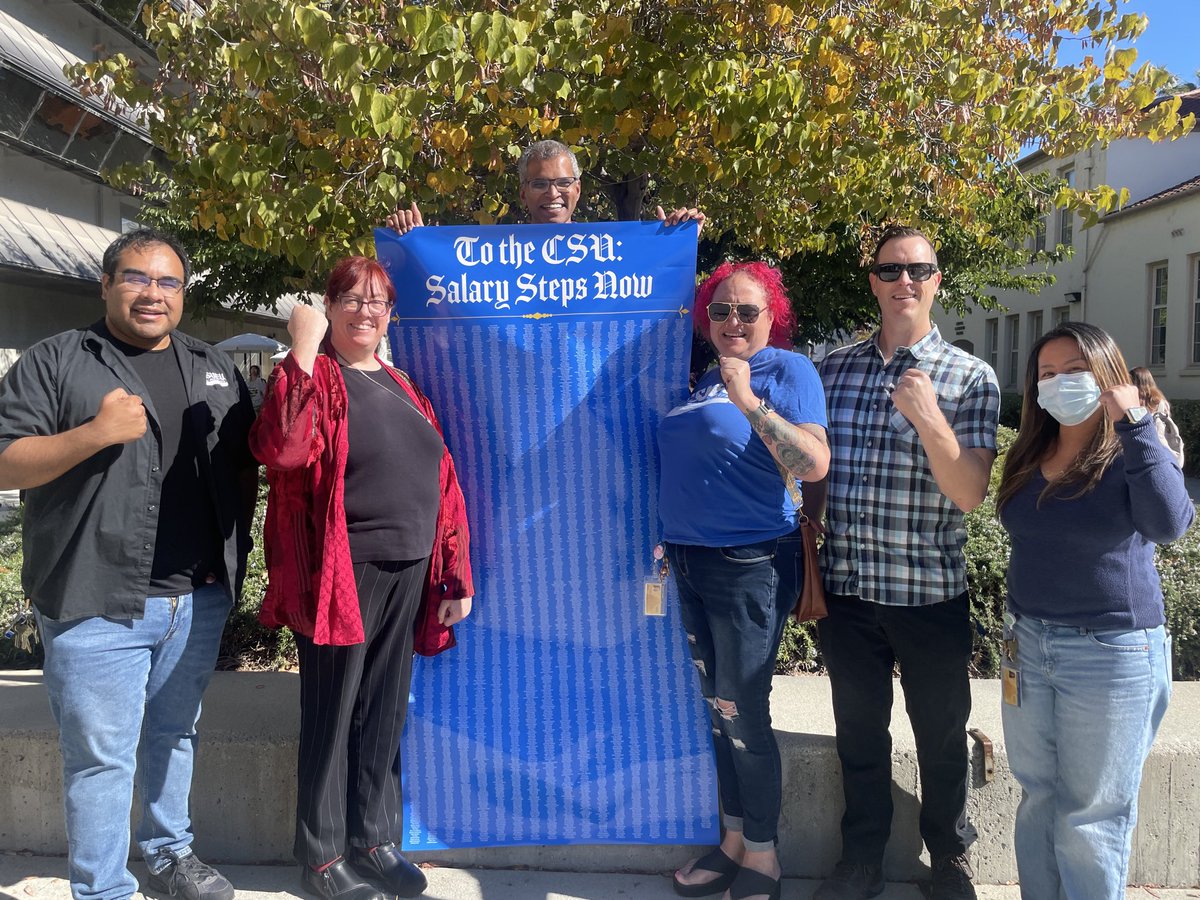 CSUEU members continue our fight for pay equity, for kept promises, and for a stronger Higher Ed. Actions across 22 campuses today are just a preview of more to come! #UnionStrong